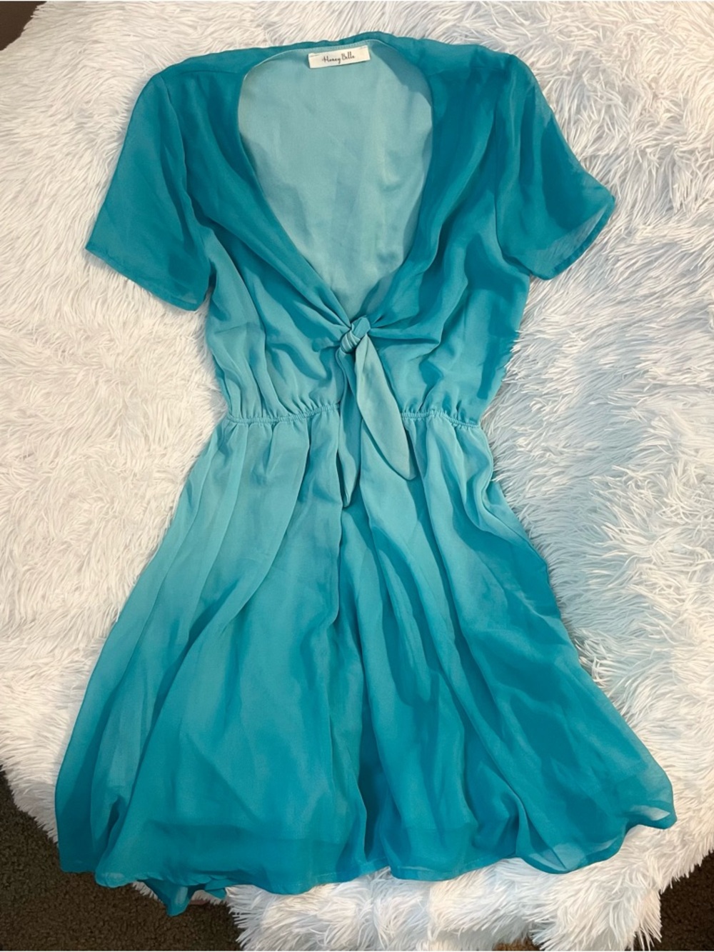 Ombré front tie Flowing boho hippie dress